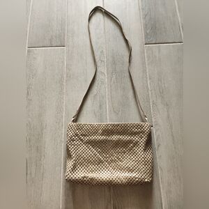 Whiting & Davis Tan Mesh Crossbody Bag